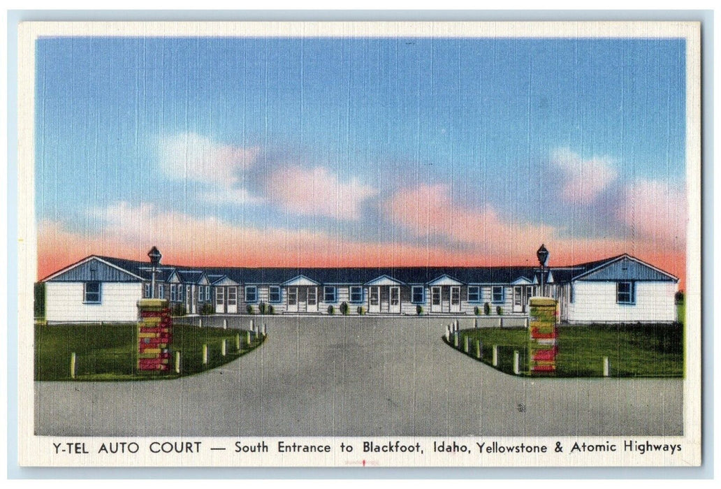 c1940 General View Y-Tel Auto Court Building Blackfoot Idaho ID Vintage Postcard