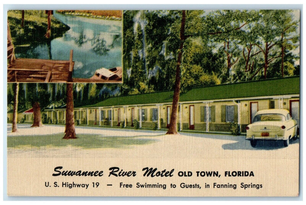 c1940 Exterior Multi-View Suwannee River Motel Old Town Florida Antique Postcard