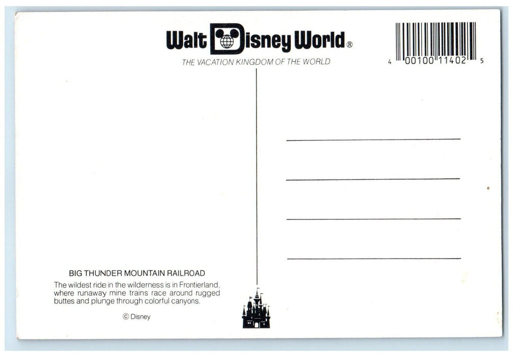 1960 Big Thunder Mountain Railroad Walt Disney World Orlando Florida FL Postcard
