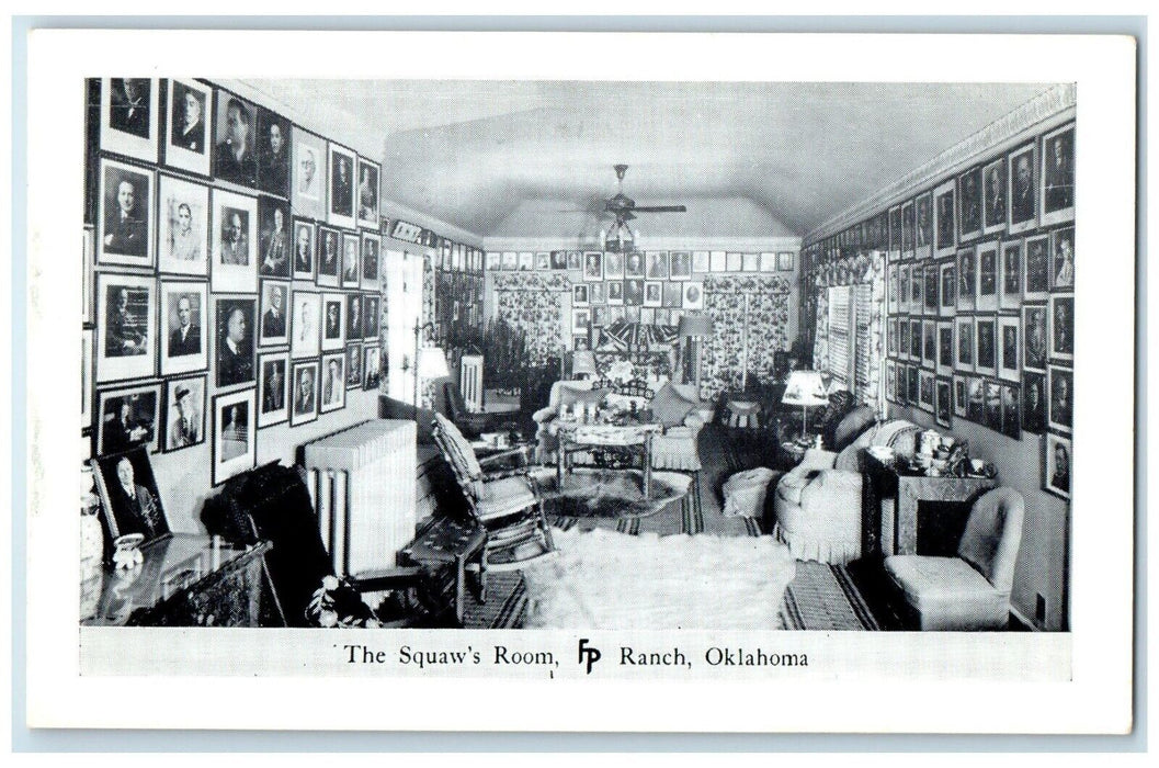 c1950's The Squaw's Room Frank Philips Ranch Woolaroc Oklahoma Vintage Postcard