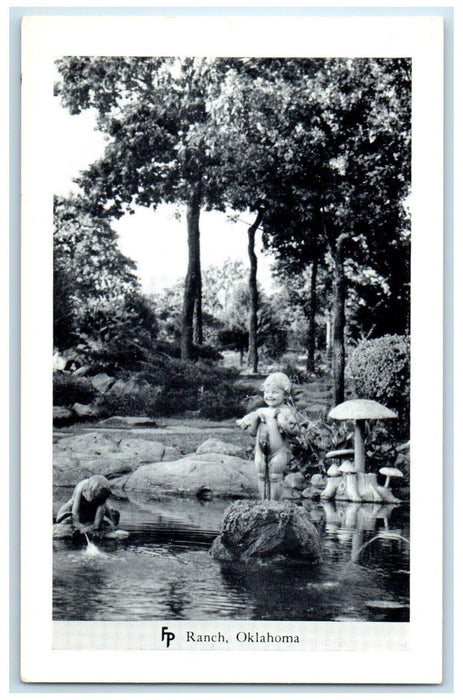 c1950's Statue River Frank Philips Ranch Woolaroc Oklahoma OK Vintage Postcard