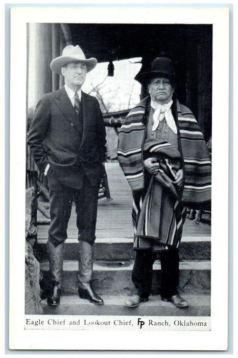 c1950's Eagle Chief Hat Frank Philips Ranch Woolaroc Oklahoma Vintage Postcard