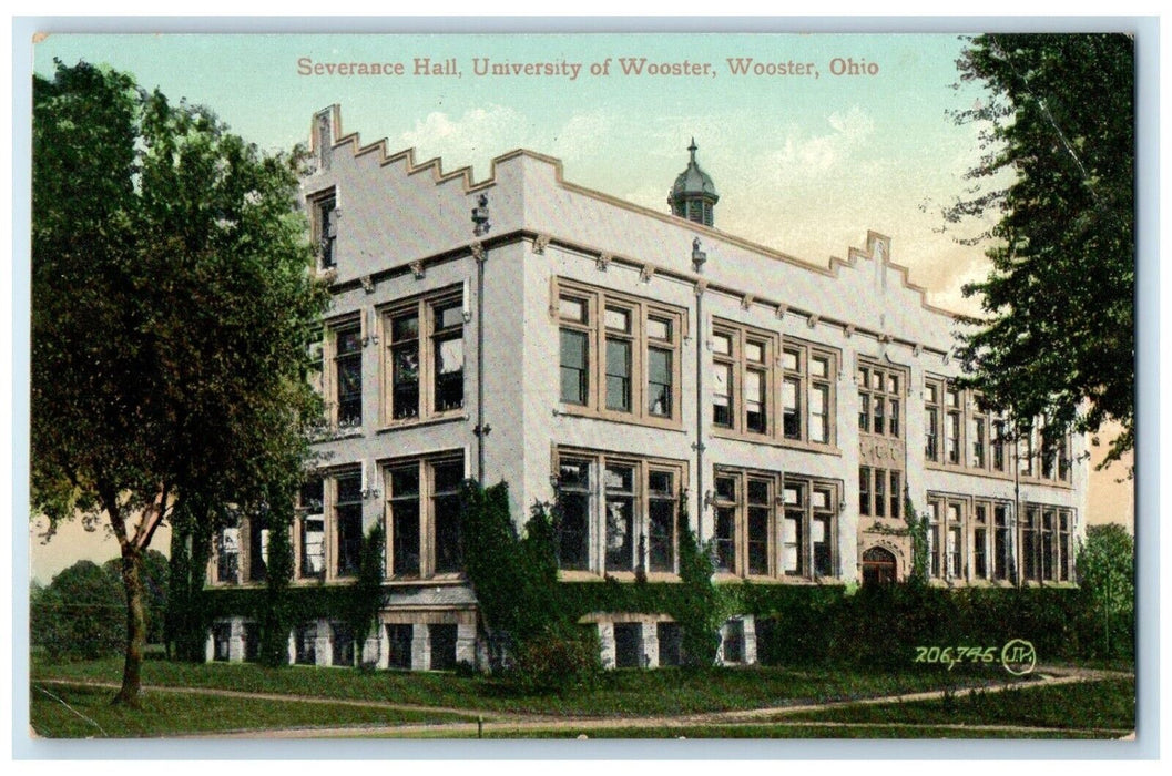 1909 Severance Hall University Wooster Exterior Building Wooster Ohio Postcard