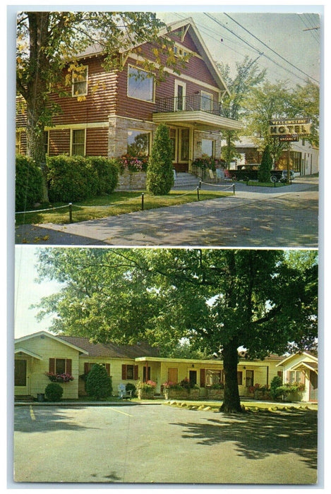 c1950's Yellowstone Motel Stevens Point Wisconsin WI Dual View Vintage Postcard