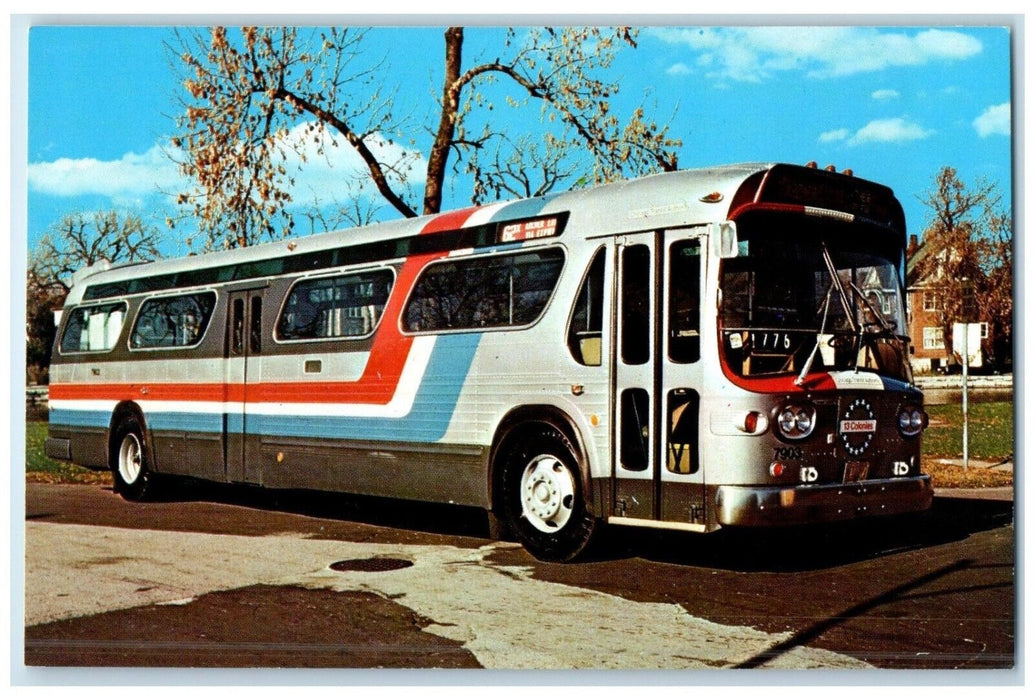 c1960 Chicago Transit Authority Bicentennial Red White Blue New York NY Postcard