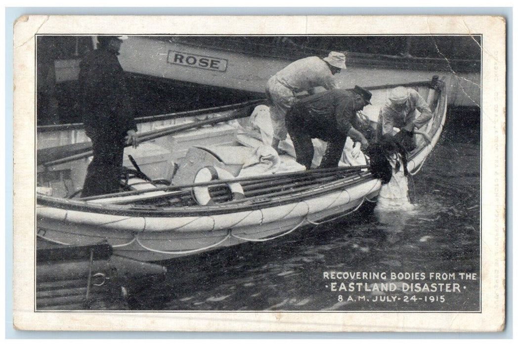 1917 Recovering Bodies Eastland Disaster Chicago Illinois IL Vintage Postcard