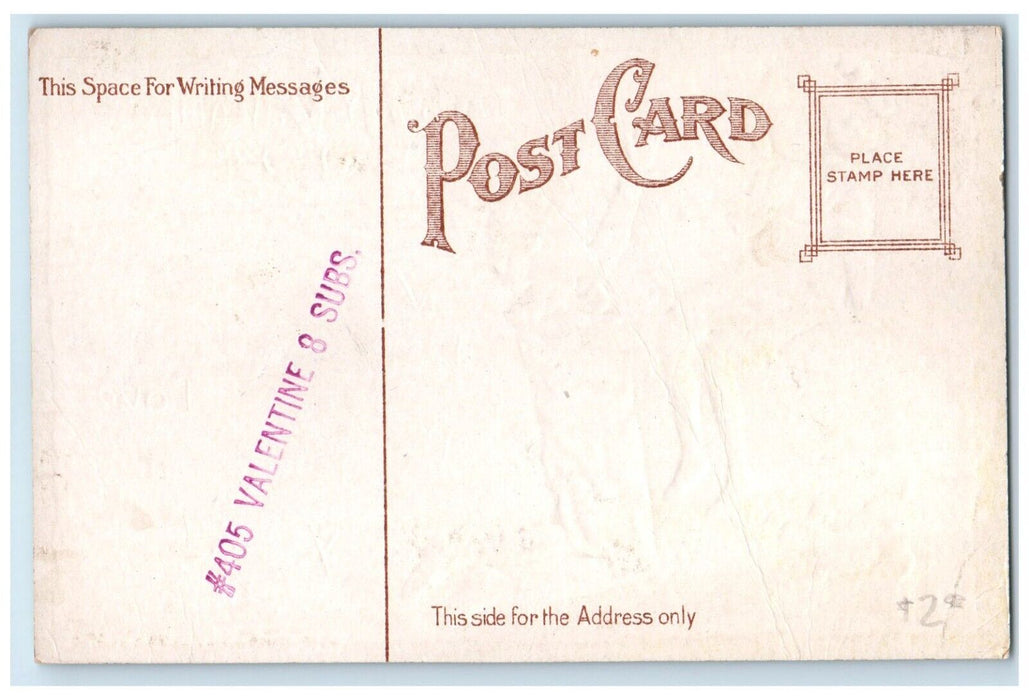 c1910's Valentine Man Bended Knee Courting Girl Embossed Antique Postcard