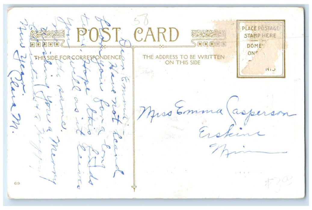 c1910's Christmas Greetings Santa Claus Hiding Kids Winter Embossed Postcard