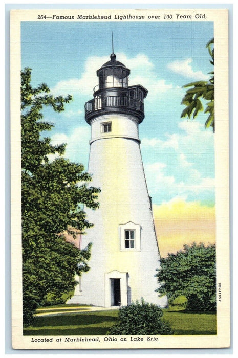 1951 Famous Marblehead Lighthouse Years Old Lake Erie Ohio OH Vintage Postcard