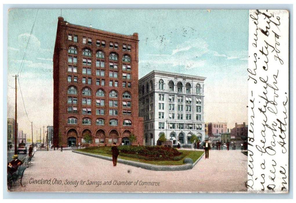 1910 Society Savings Chamber Commerce Exterior Building Cleveland Ohio Postcard