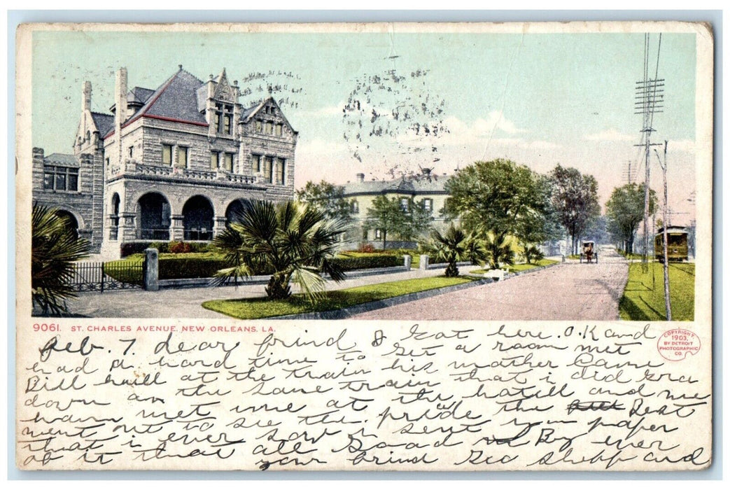 1907 St. Charles Avenue Exterior Building New Orleans Louisiana Vintage Postcard