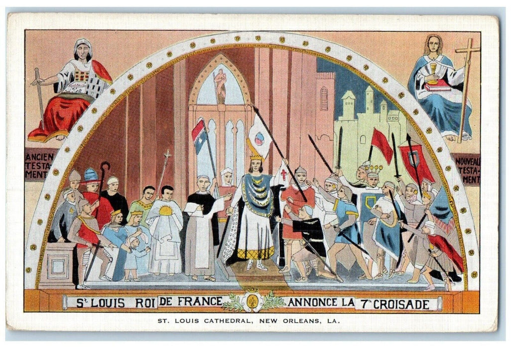 c1940 St. Louis Roi De France Cathedral New Orleans Louisiana Vintage Postcard