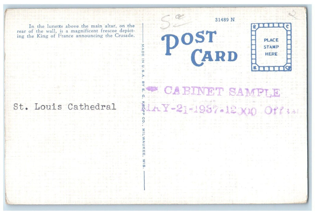 c1940 St. Louis Roi De France Cathedral New Orleans Louisiana Vintage Postcard