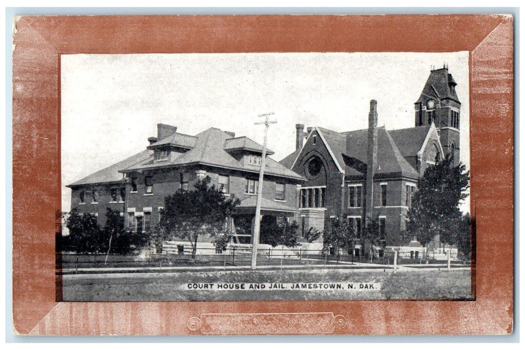 c1910's Court House And Jail Building Jamestown North Dakota ND Antique Postcard