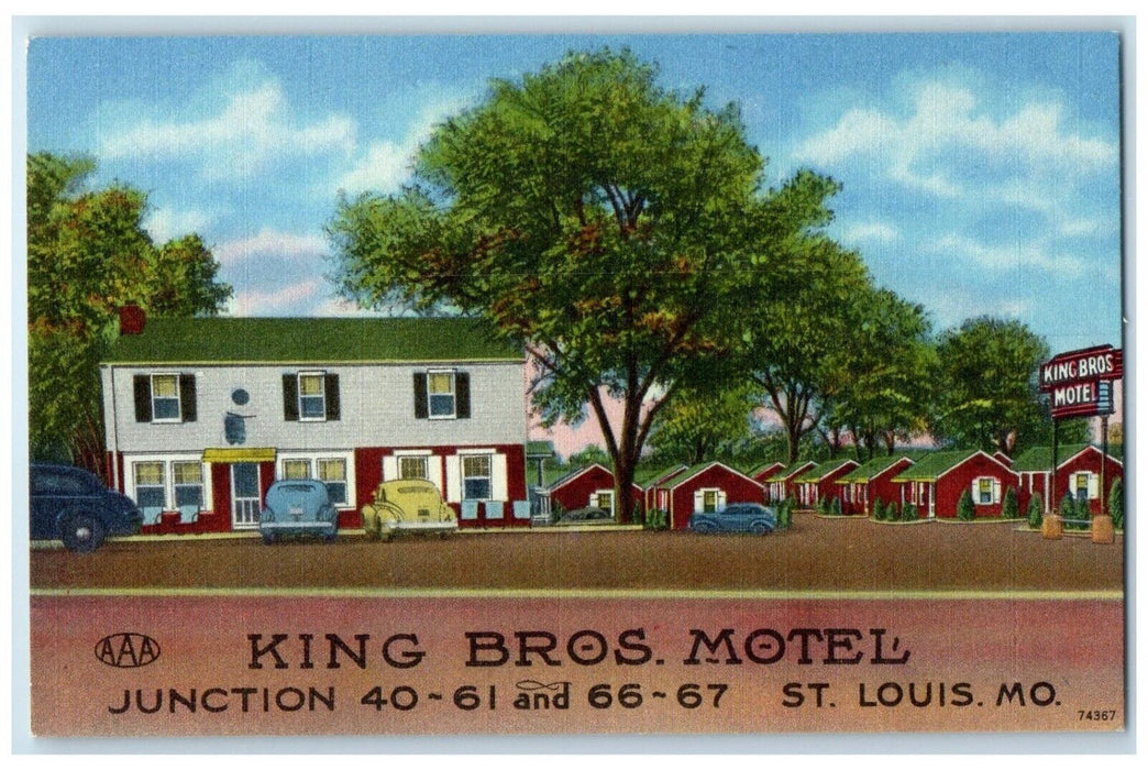 c1940 King Bros Motel Junction Exterior Building St. Louis Missouri MO Postcard
