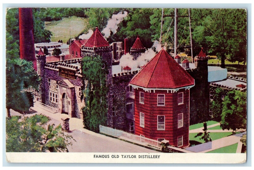 c1960 Famous Old Taylor Distillery Bourbon Whiskey Taylor Bond Kentucky Postcard