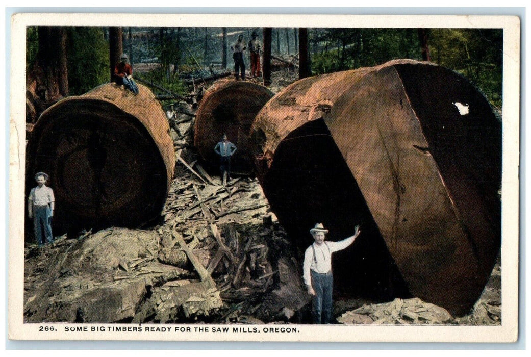 1916 Some Big Timers Ready Logging Exterior Saw Mills Oregon IR Vintage Postcard