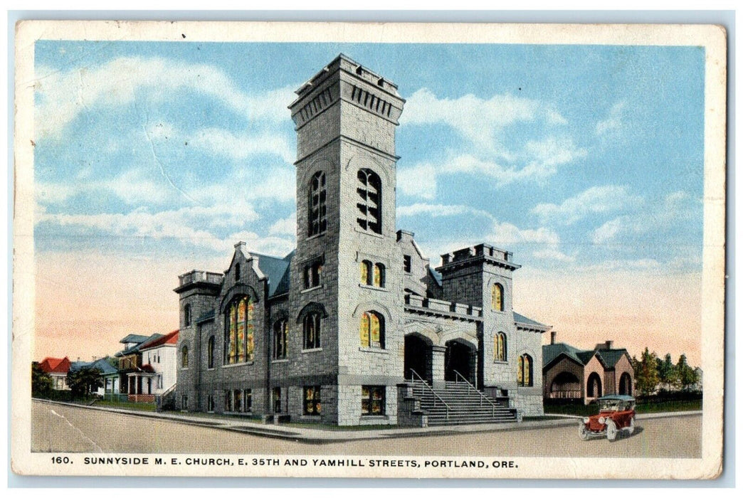 1922 Sunnyside M.E. Church Yamhill Streets Exterior Portland Oregon OR Postcard