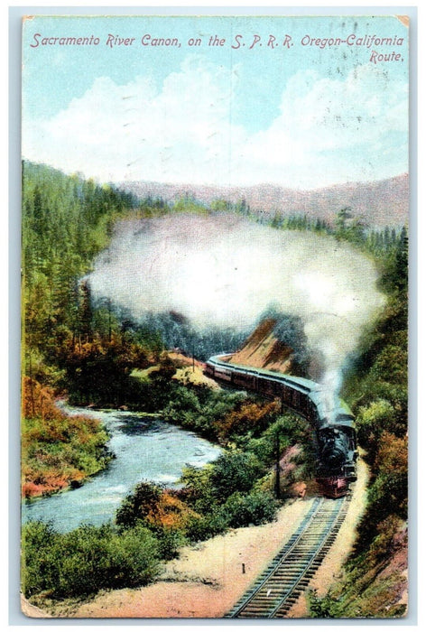 1909 Sacramento River Canon SPRR Oregon-California Route Salem Oregon Postcard