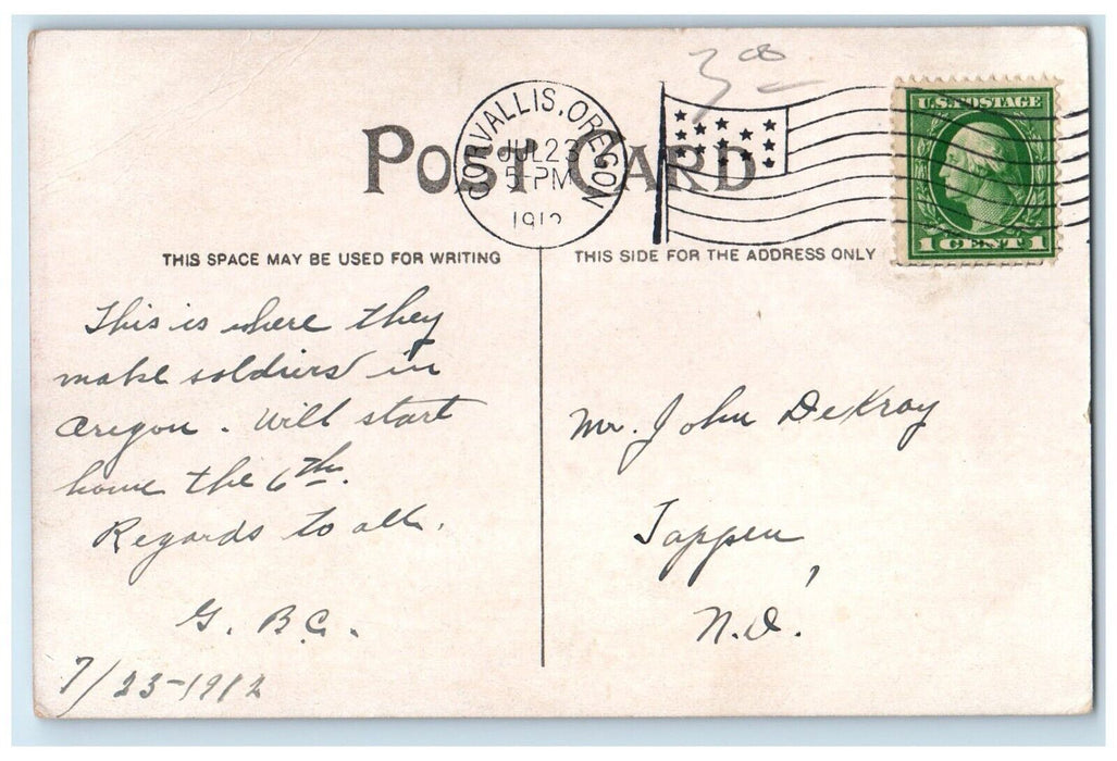 1912 Armory OAC Exterior Building Corvallis Oregon OR Vintage Antique Postcard