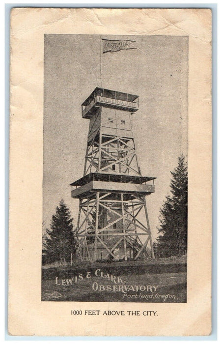 c1905 Lewis Clark Observatory Exterior Building Portland Oregon Vintage Postcard