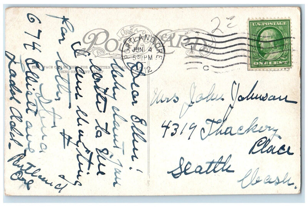 c1912 Hawthorne Avenue Bridge Steamer Ship Portland Oregon OR Vintage Postcard