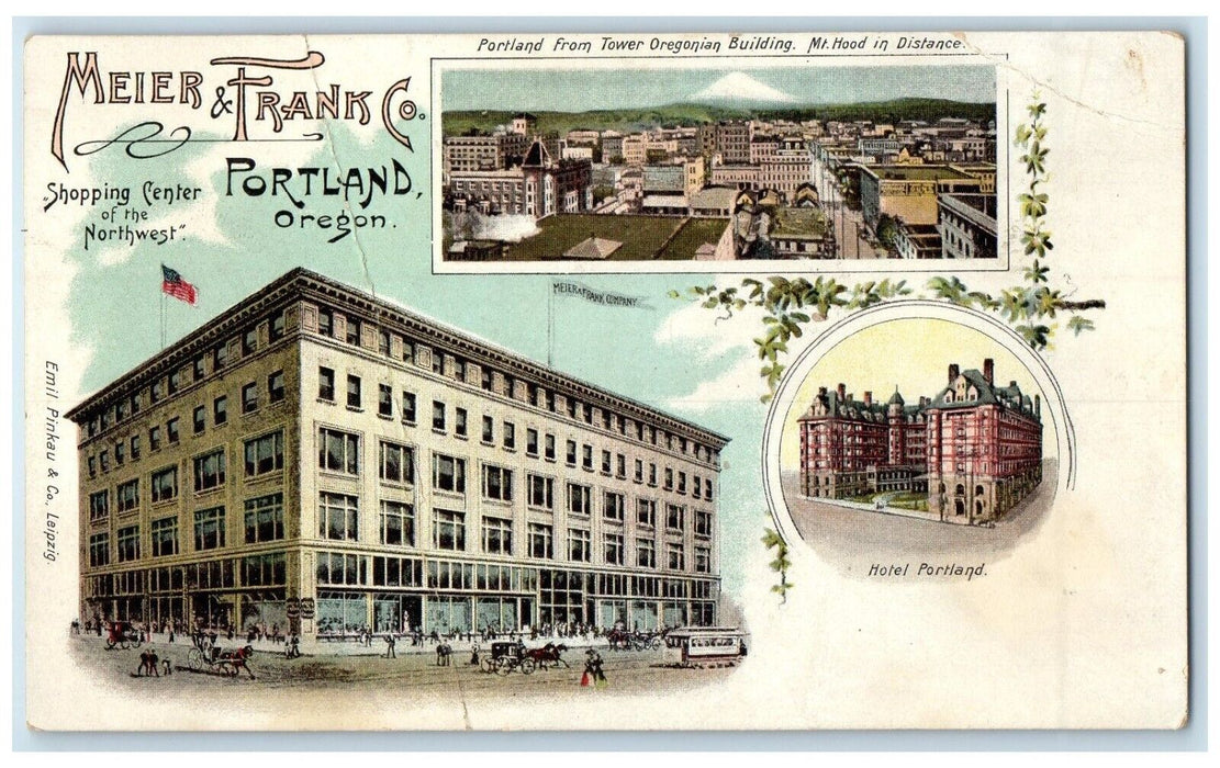 c1905 Meier Frank Shopping Center Northwest Exterior Portland Oregon OR Postcard