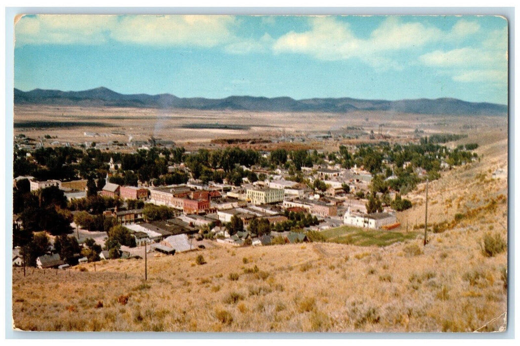c1960 Air View Exterior Building Mountain Field Lakeview Oregon Vintage Postcard