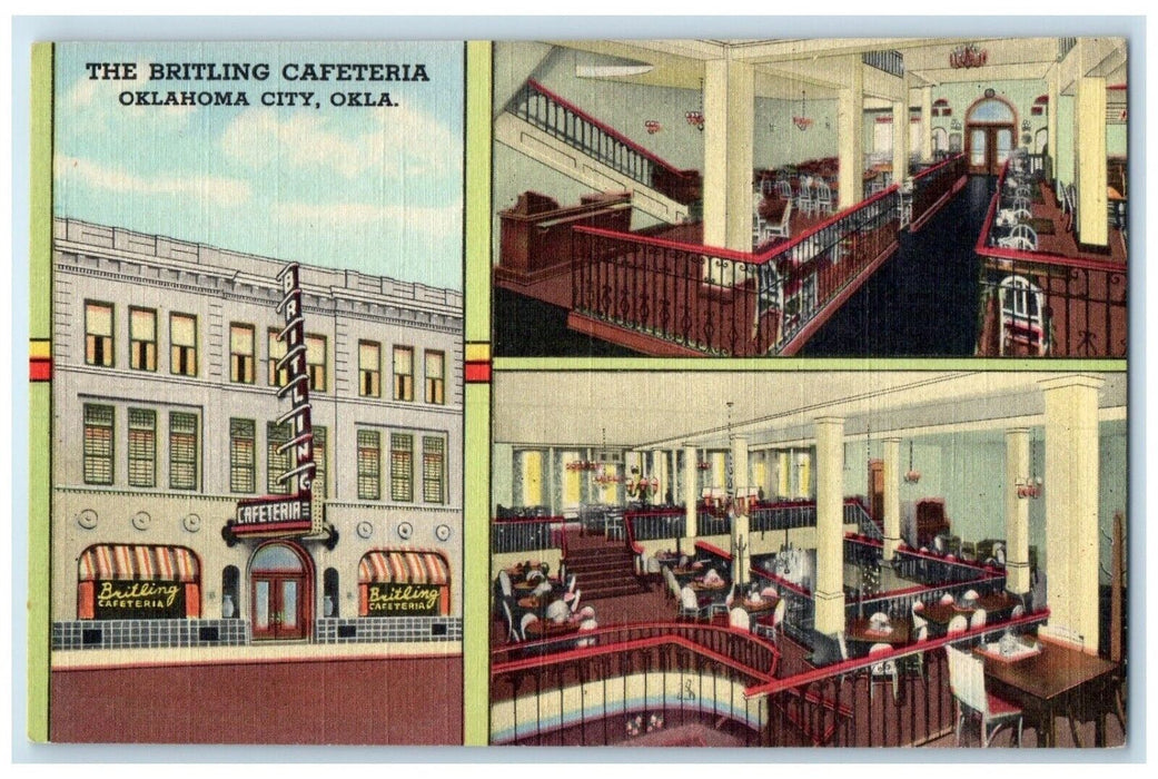 c1940 Britling Cafeteria Multiview Dining Room Oklahoma City Oklahoma Postcard