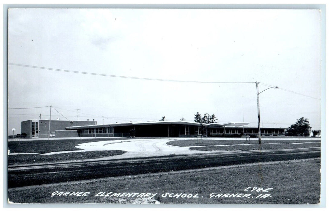 c1910's Garner Elementary School Building Garner Iowa IA RPPC Photo Postcard