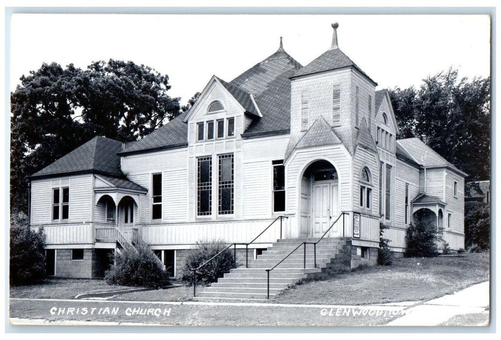 c1950's Christian Church Glenwood Iowa IA RPPC Photo Unposted Vintage Postcard