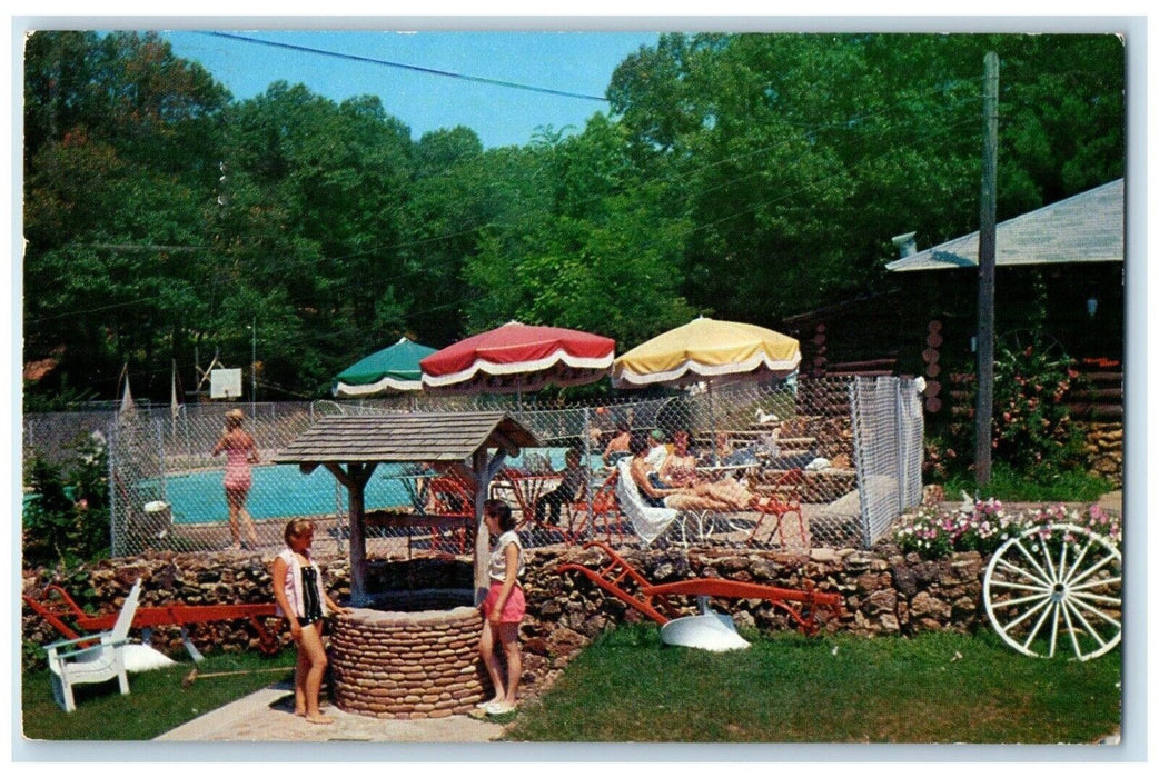 c1960 Woodside Ranch Guest Ranch Swimming Pool Well Mauston Wisconsin Postcard