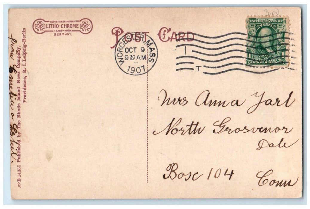 1907 Beach Park Lake Charcoggagoggmacnhaugagogg Webster Massachusetts Postcard