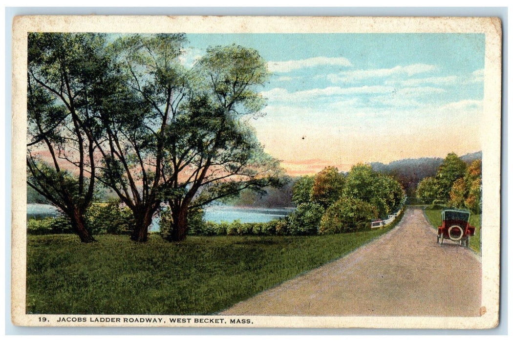 1923 Jacobs Ladder Roadway Road Classic Car West Becket Massachusetts Postcard