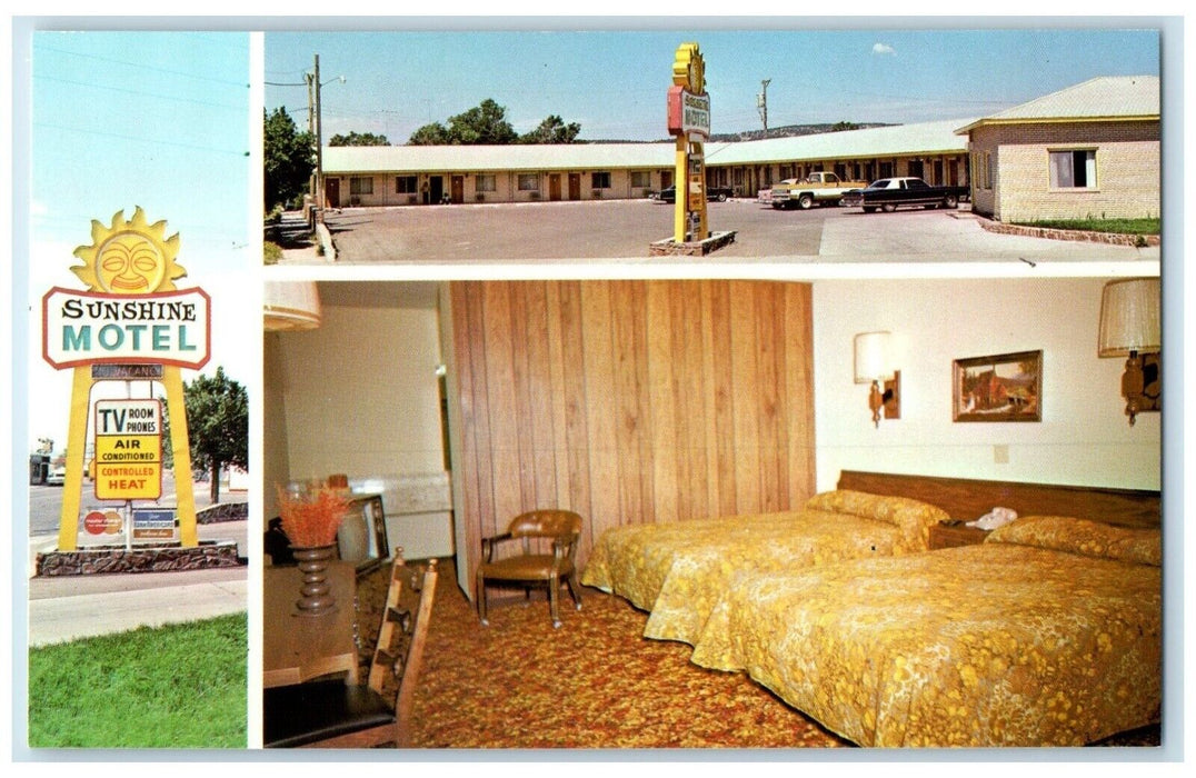 Sunshine Motel Las Vegas New Mexico NM Multiview Unposted Vintage Postcard