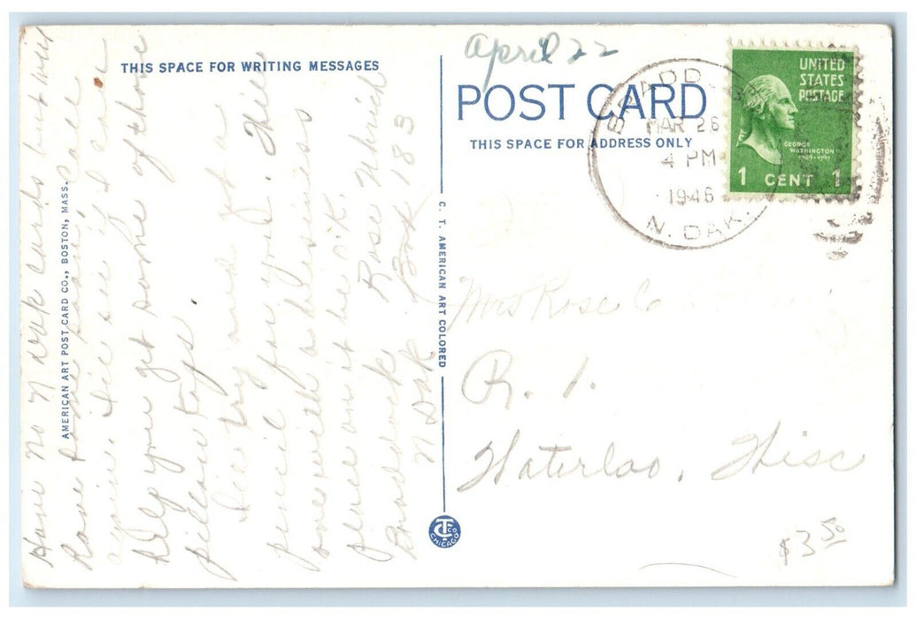 1946 South Main Street From The Square Cars Rochester New Hampshire NH Postcard