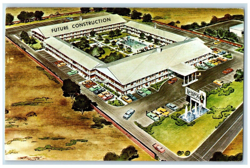 1968 Ramada Inn West Interstate 20 Motel Exterior Big Spring Texas TX Postcard
