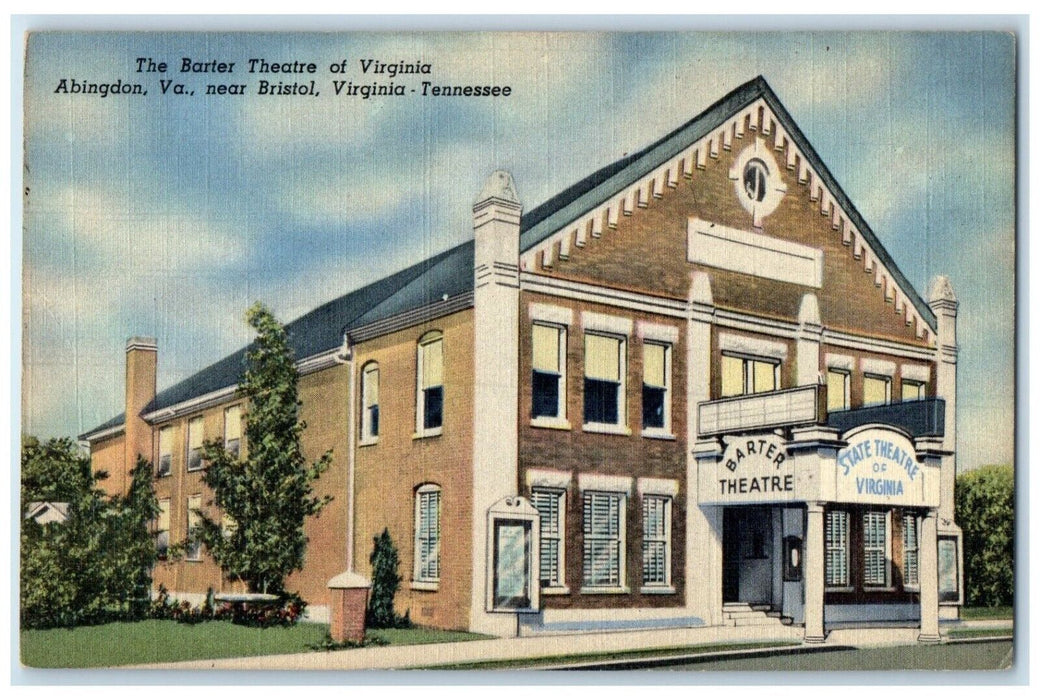 c1940 Barter State Theatre Virginia Bristol Tennessee Abingdon Virginia Postcard