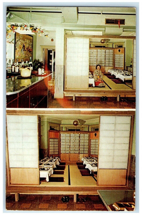 c1960 Tokyo Sukiyaki Japanese Rooms Connecticut Avenue Washington DC WA Postcard