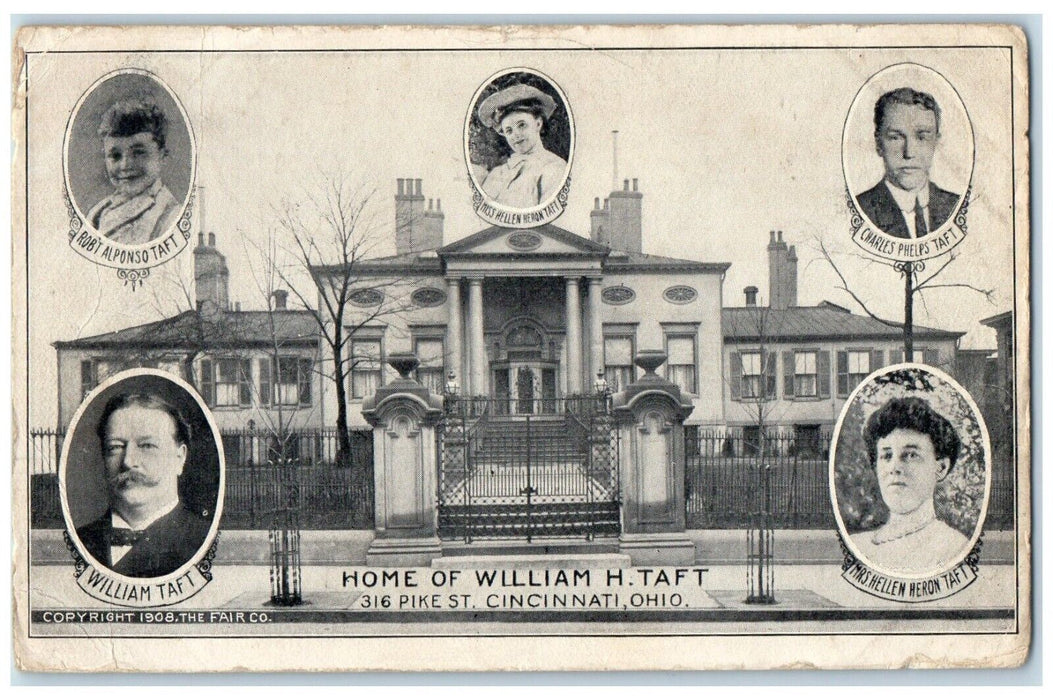 1910 Home Of William H. Taft Cincinnati Ohio OH, Mansion Anchorage KY Postcard