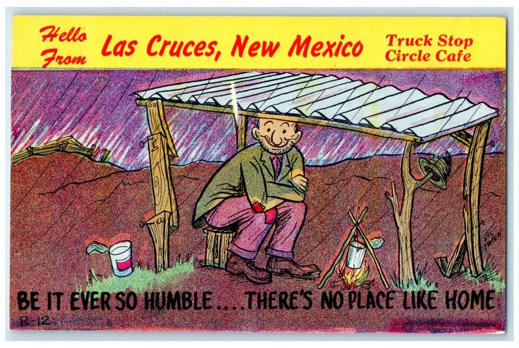 Hello From Las Cruses New Mexico NM There's No Place Like Home Vintage Postcard