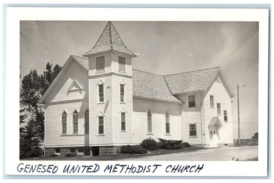 Geneseo United Methodist Church Tama County Geneseo Iowa IA RPPC Photo Postcard