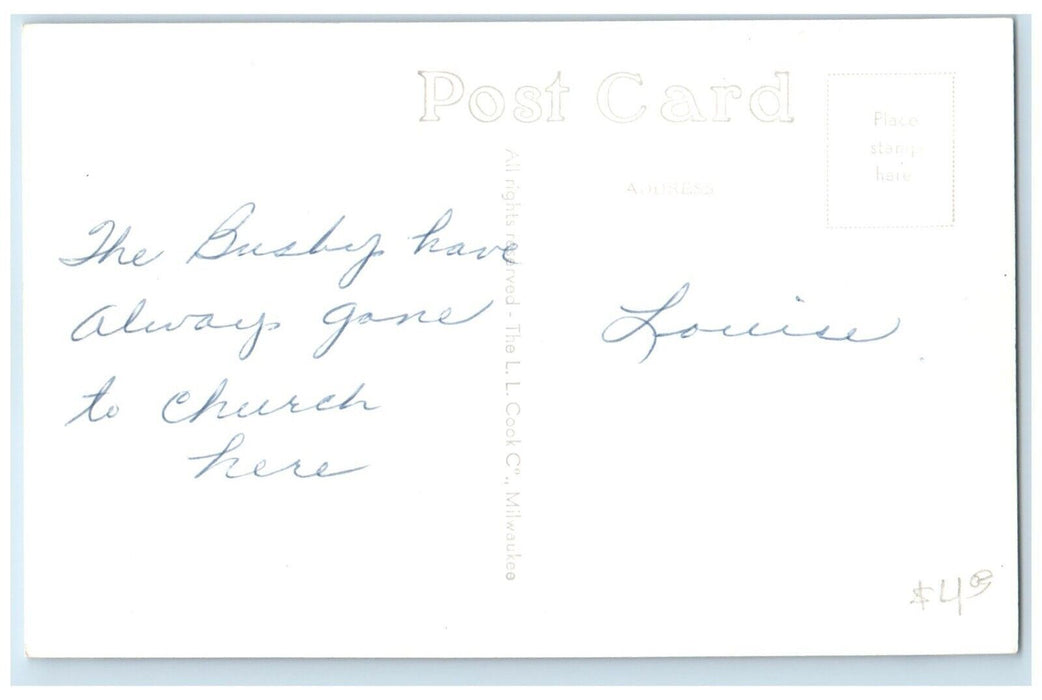 c1940's First Presbyterian Church Fonda Iowa IA RPPC Photo Vintage Postcard