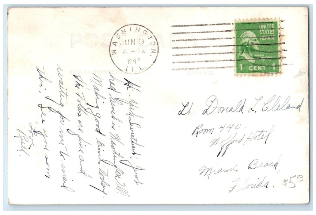 1942 New High School Building Fairfield Iowa IA RPPC Photo Vintage Postcard