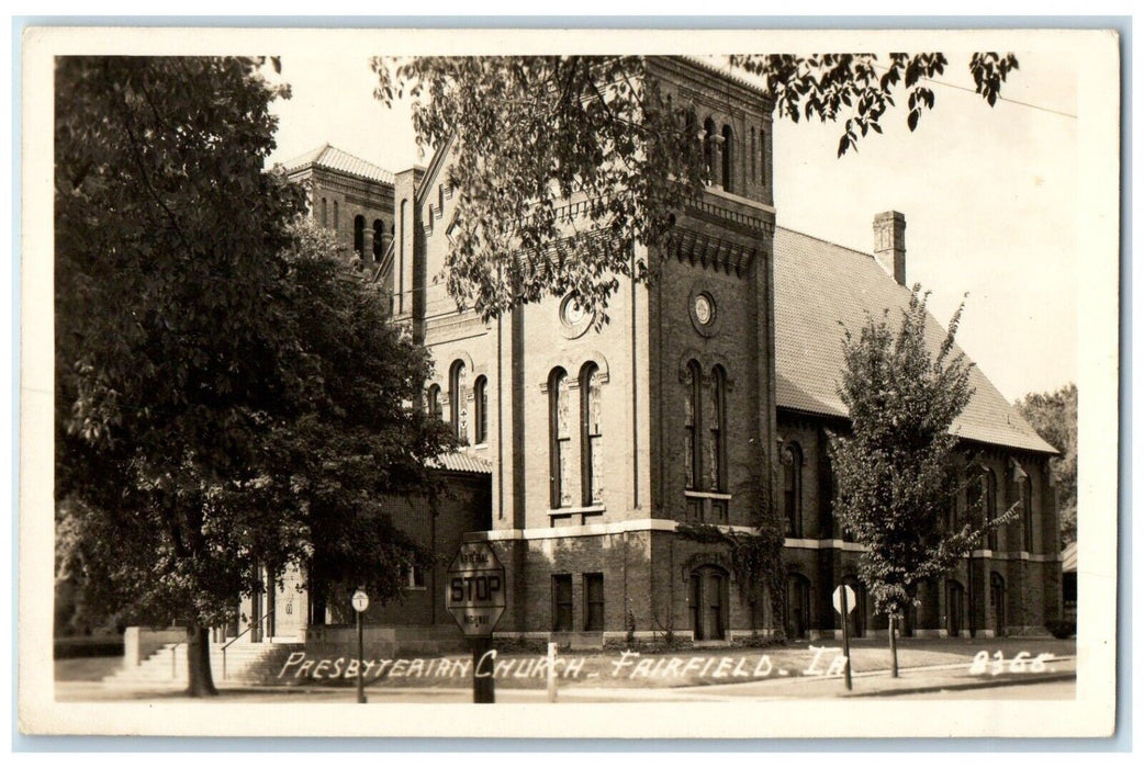 c1940's Presbyterian Church Fairfield Iowa IA RPPC Photo Vintage Postcard