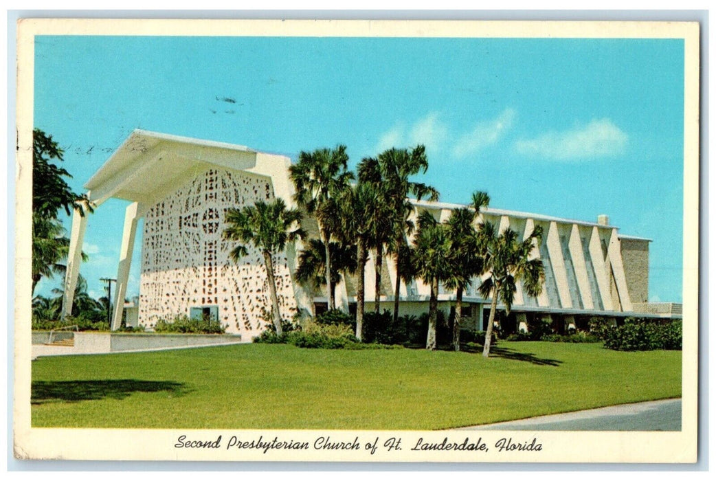 1963 Exterior Second Presbyterian Church Fort Lauderdale Florida Posted Postcard