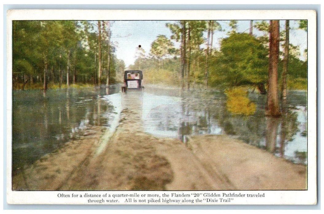 1911 Flanders 20 Glidden Pathfinder Traveled Water Jacksonville Florida Postcard