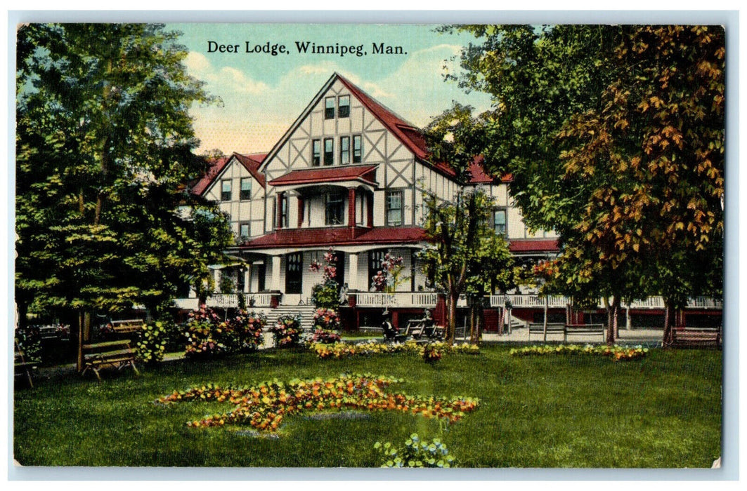 c1910 Entrance to Deer Lodge Winnipeg Manitoba Canada Antique Unposted Postcard