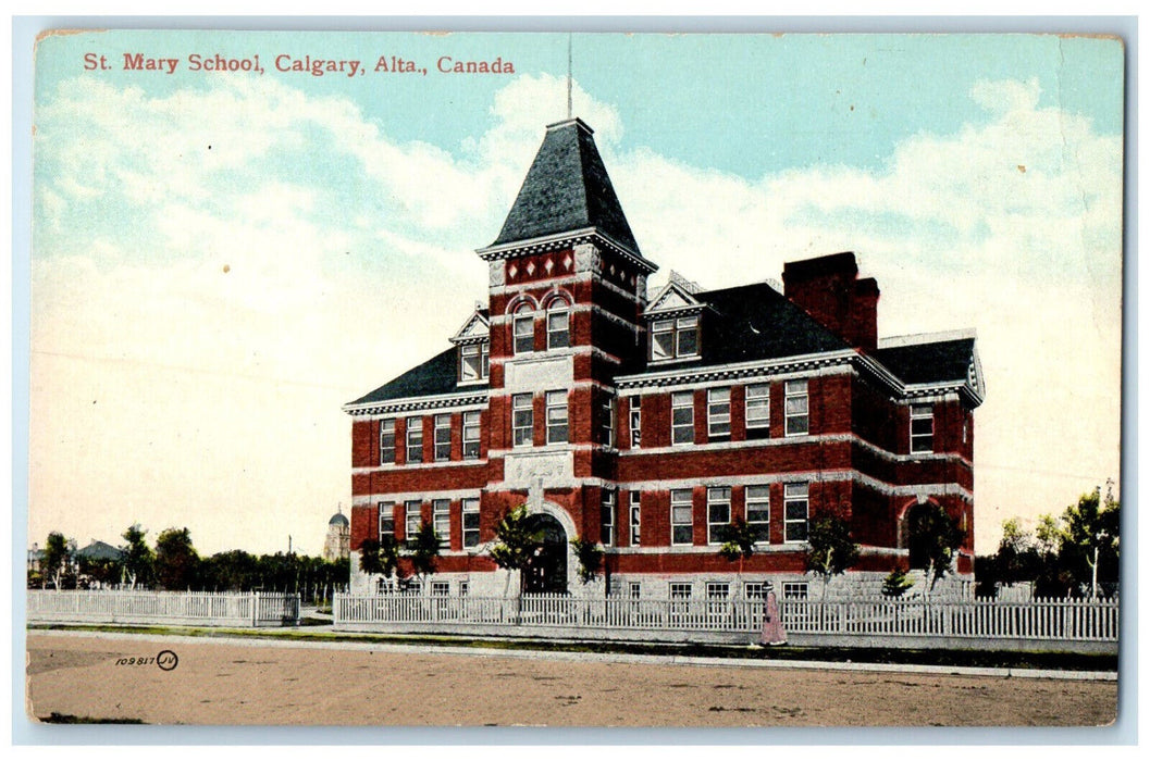 c1910 St. Mary School Calgary Alberta Canada Unposted Antique Postcard