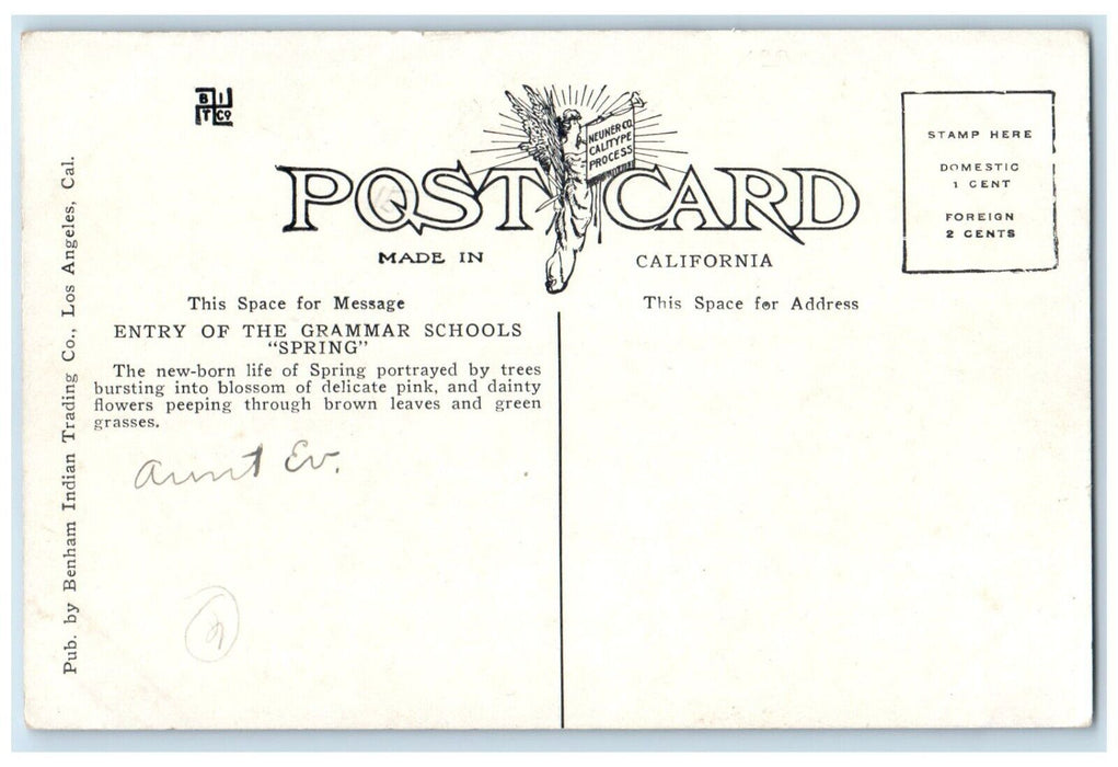 1910 Pasadena Tournament Roses Entry Grammar School Spring California Postcard
